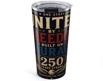 Vintage 250 jaar beker Amerikaanse vlag 20oz | Patriottisch roestvrij staal