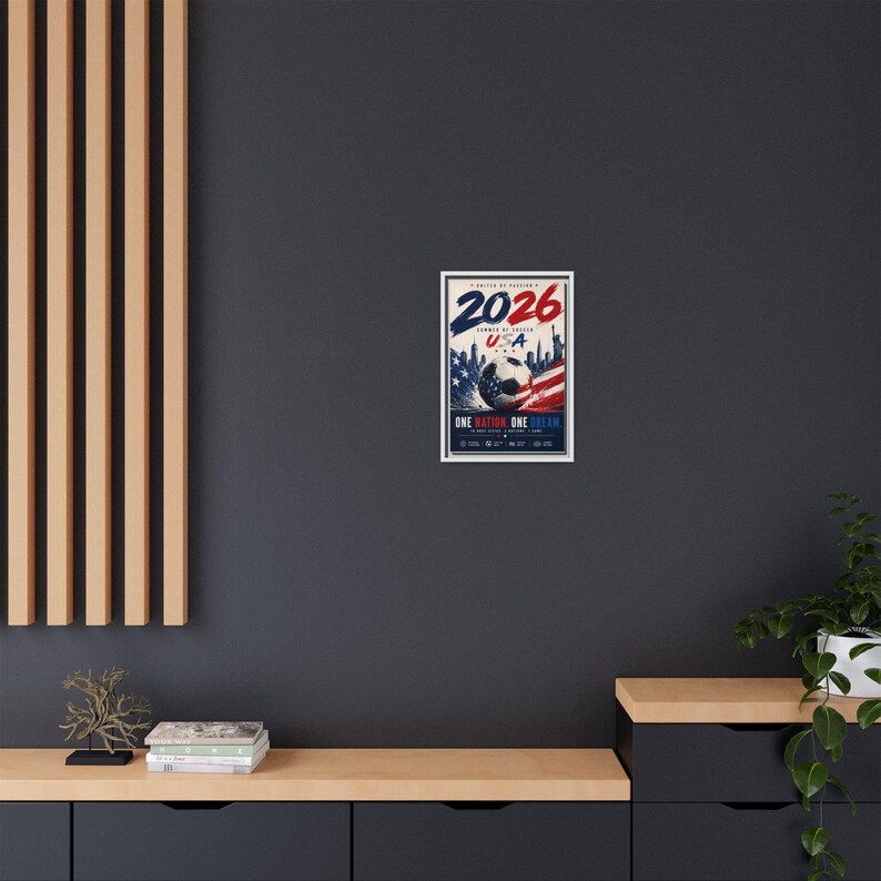 Póster de fútbol de EE. UU. 2026, lienzo mate, enmarcado / Una nación, un sueño imagen 15