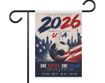2026 USA Soccer Garden Flag | Summer of Soccer, Vintage Poster Style