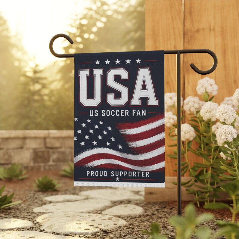 USA US Soccer Flag garden banner | Proud Supporter house flag image 4