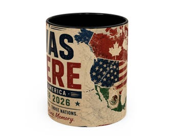 North America Map Flag collage Accent Coffee Mug | Travel Soccer 2026