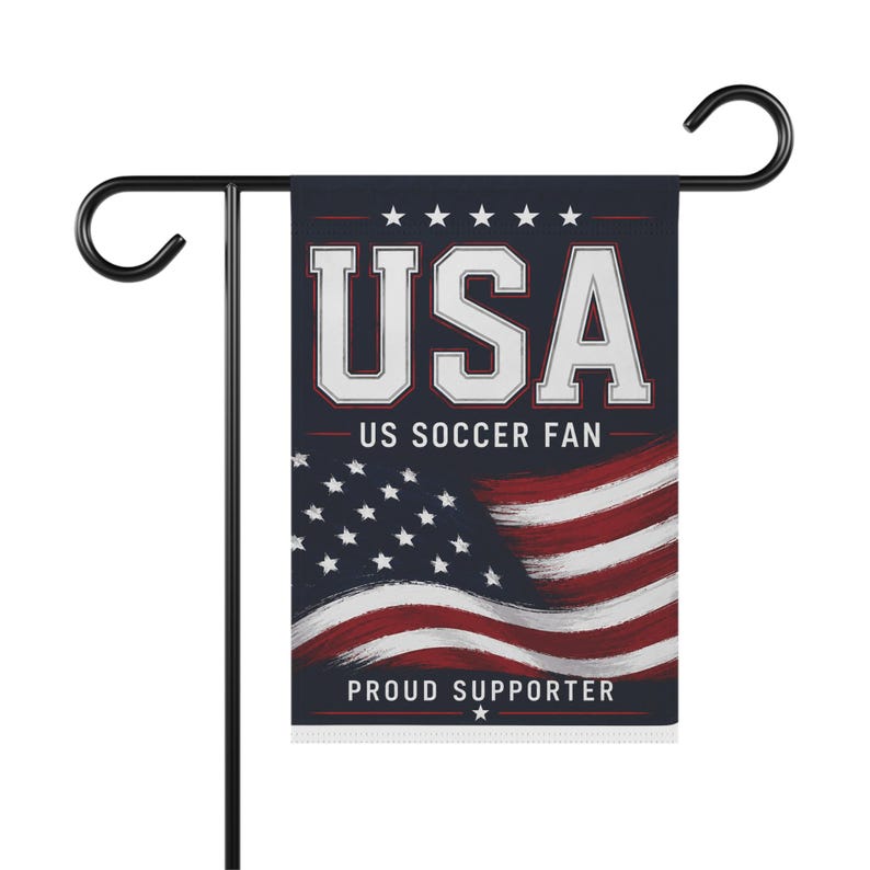 USA US Soccer Flag garden banner | Proud Supporter house flag image 1