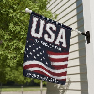 USA US Soccer Flag garden banner | Proud Supporter house flag image 10