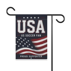 USA US Soccer Flag garden banner | Proud Supporter house flag image 2