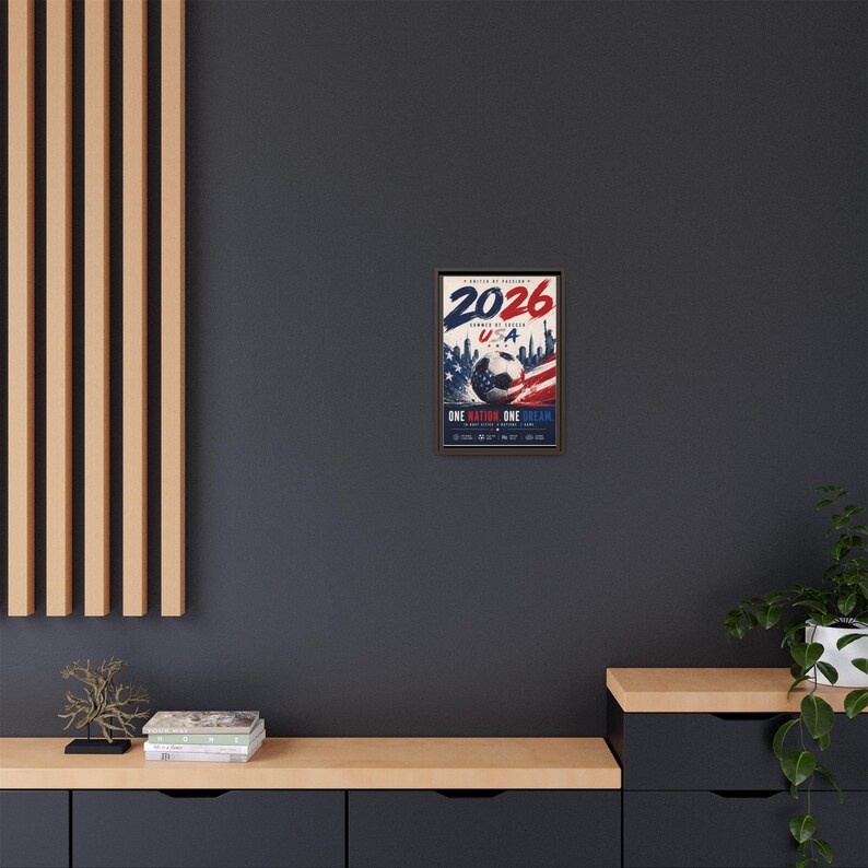 Póster de fútbol de EE. UU. 2026, lienzo mate, enmarcado / Una nación, un sueño imagen 9