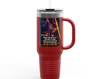 CN Tower Solnedgång Skyline Resemugg | Inspirerande citat 113 ml isolerad