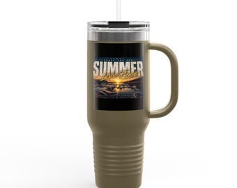 Summer Sunset Beach Scene 40oz Travel Mug | Insulated Tumbler