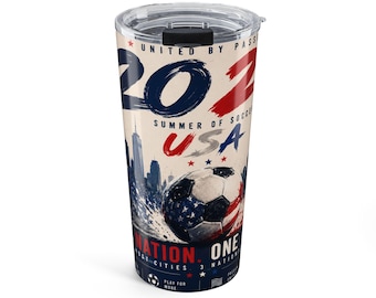 Patriottische Stars & Stripes voetbal Skyline beker 20oz | Roestvrij staal