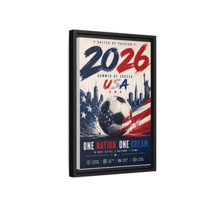 Póster de fútbol de EE. UU. 2026, lienzo mate, enmarcado / Una nación, un sueño imagen 17