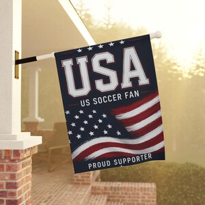 USA US Soccer Flag garden banner | Proud Supporter house flag image 9