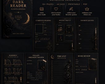 Dark Romance Reading Journal | Gothic BookTok Printable PDF | Reading Tracker for Morally Gray Lovers