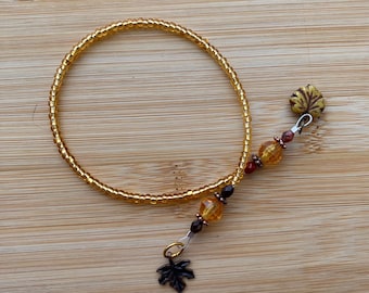 Golden Yellow Beaded Fall Inspired Bookmark