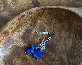 Royal Blue Lapis Lazuli Beaded Earrings