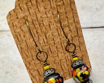 Funky Fresh 70s Era Repurposed Earrings Accessories Style fashion Vintage Murano Glass Beads