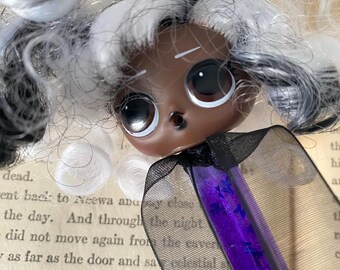 Purple Resin Doll Head Pen- Red Ink
