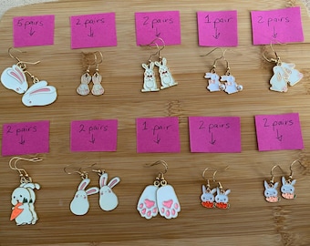 Easter Bunny Earrings- Buyers Pick- 1 pair