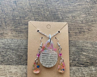 Bubble Resin Necklace and Earring Set