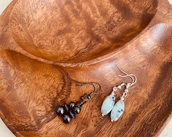 Natural Stone Beaded Earring Set