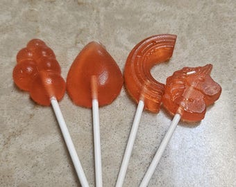 Lollipops suckers. Delicious and flavorful. Unicorn, heart, teddy bear.