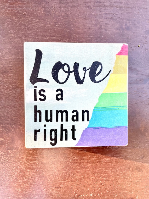 LGBTQ “Love is a human right” sign