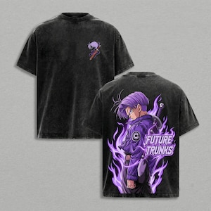 Future Trunks Shirt, Dragon Ball Z Anime Tee, DBZ Trunks Shirt, Anime Streetwear Graphic Tee, Purple Aesthetic Anime Shirt