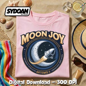 アルテミス2号ムーンジョイPNG、NASA月面ミッションパッチデザイン、アルテミス2号宇宙飛行士の名前、宇宙探査のお土産、未来の月面着陸ギフト