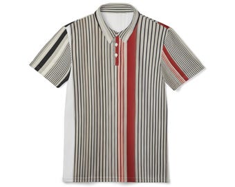 Polo retrò a righe verticali / Dettagli rossi