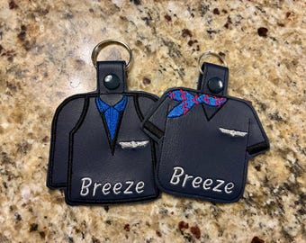 Etiquetas para maletas personalizadas y bordadas inspiradas en Breeze Airways.