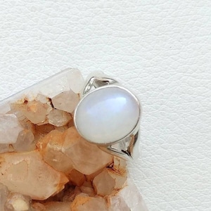 925 Sterling Silver Rainbow Moonstone Ring 11x9mm Oval Cabochon Daily Wear Birthstone FineGemstone Bella swan Ring jewelry Christmas Gift
