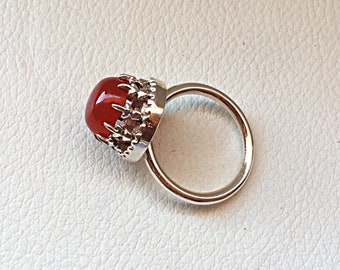 Carnelian Ring Sterling Silver Natural Carnelian Gemstone Ring beautiful christmas gift for her