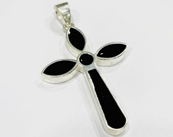925 Sterling Silver Enamel Cross Pendant with 18 inches long chain