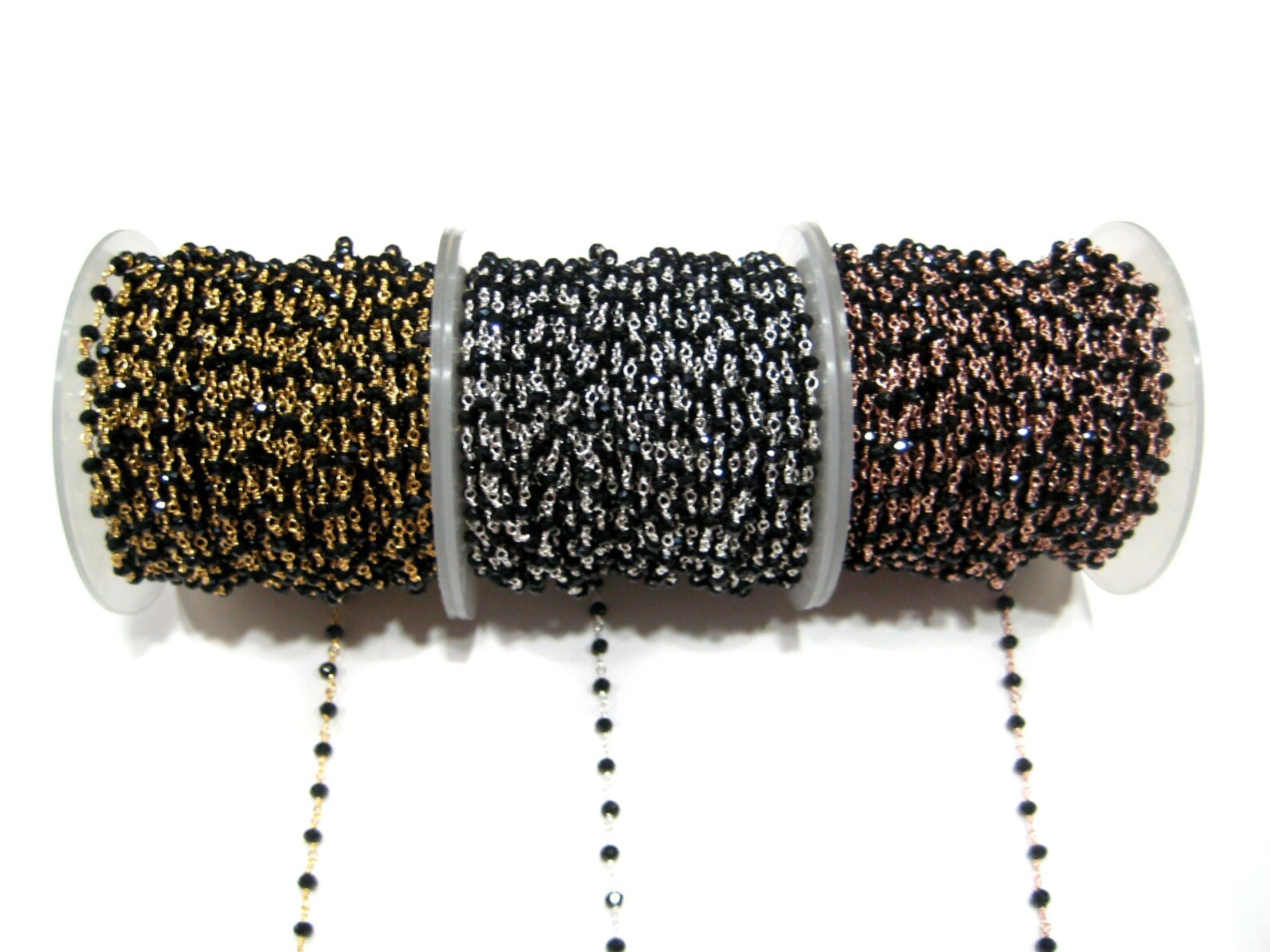 Wholesale Black Onyx Beaded Chain Spools Gold Plated silver Etsy