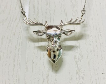 925 Sterling Silver Minimalist Jewellery Reindeer Pendant Necklace Dainty Jewelry for her Valentine Day Christmas Gift