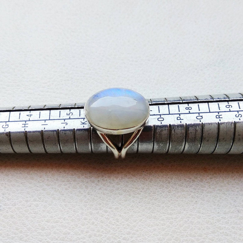 For Christmas Gift. Details about / 925 Sterling Silver Rainbow Moonstone Statement Ring