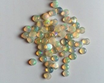 Custom listing - Fine Quality Multi Colour Flashy Ethopian Welo Opal 5 mm Round Shape Gemstone Cabochons 10 pieces lot Calibrated size cabs