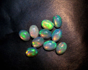 AAA Quality Ethopian Welo Opal 7x5 mm Oval Shape Gemstone Cabochons 10 pieces lot, Calibrated size cabs eye clean welo opals  jewelry making
