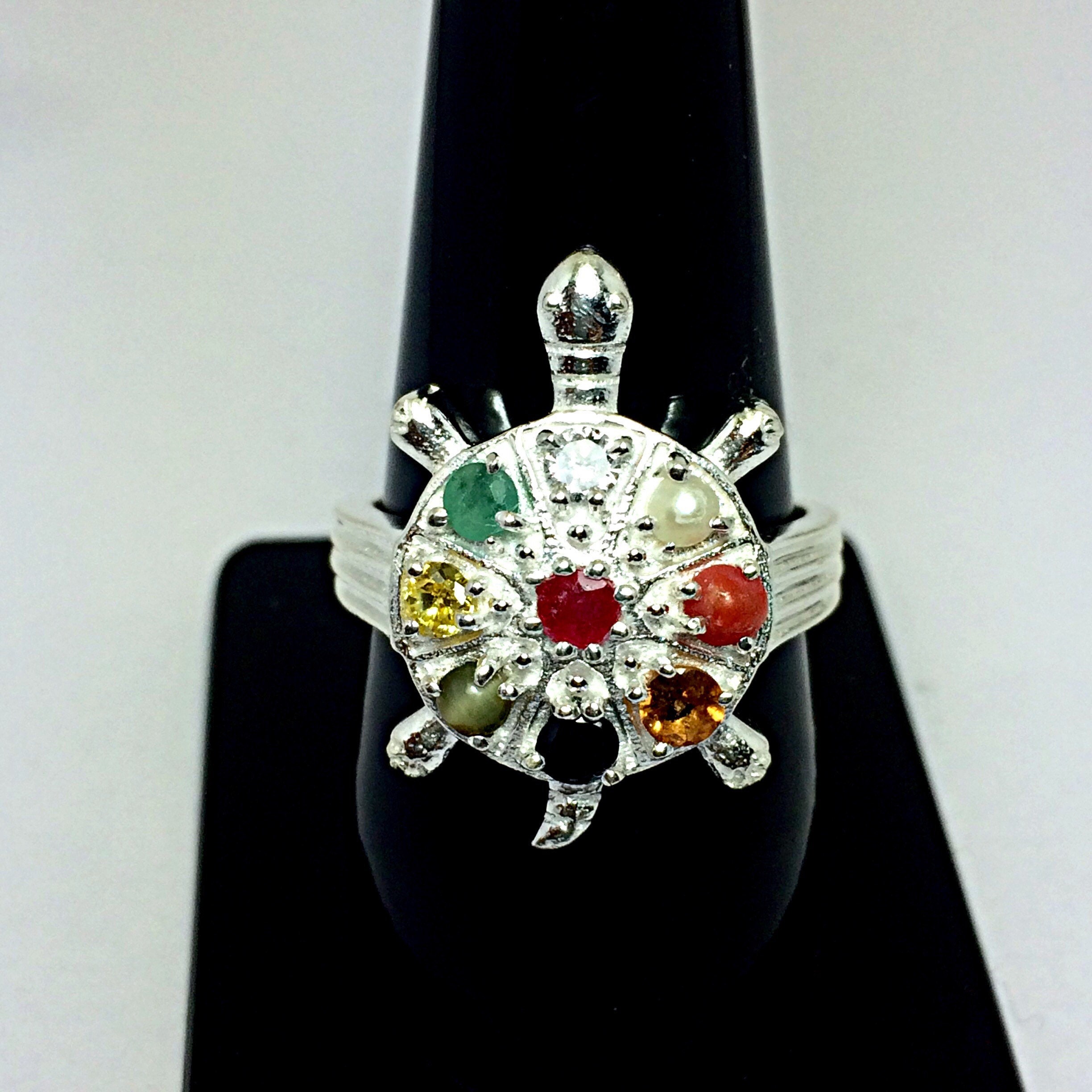 Tortoise cheap navaratna ring