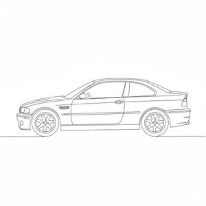 Stampa artistica minimalista con linee di BMW E46 M3 – Decorazione automobilistica europea (Download digitale)