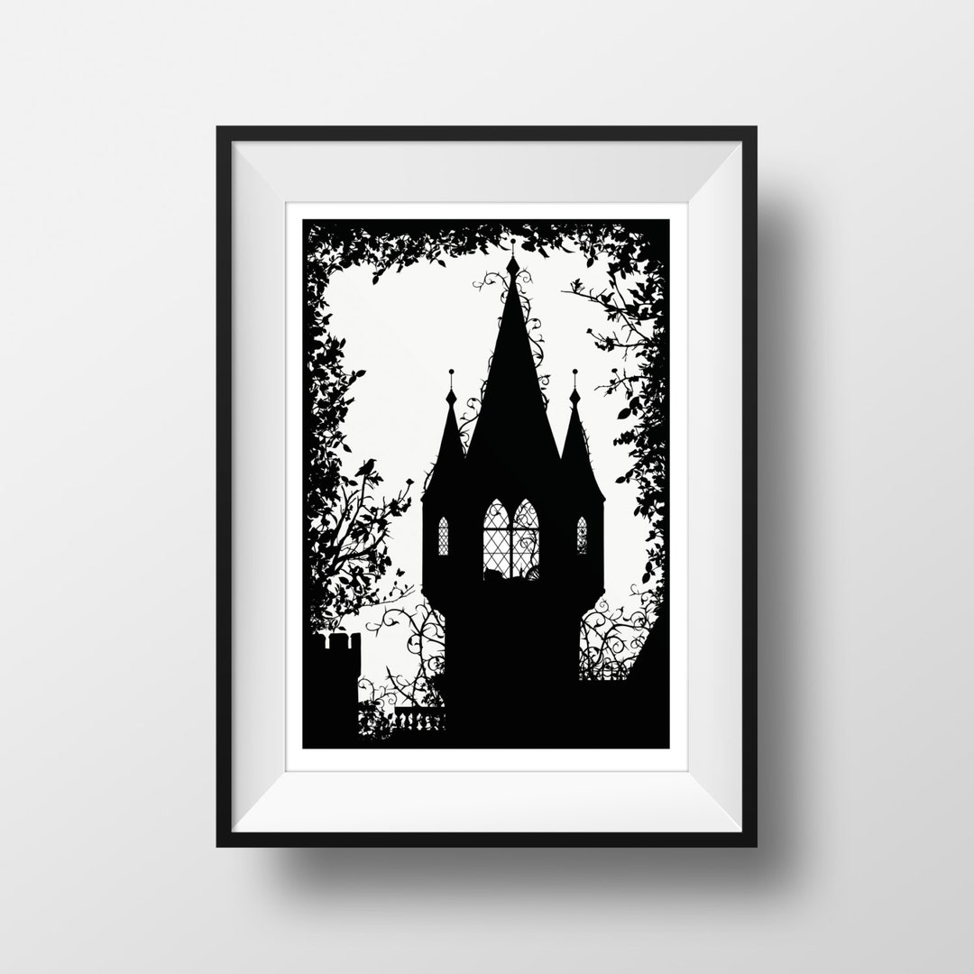 Sleeping Beauty Asleep in the Castle Tower, Giclée Archival Fairy Tale Art Print, Charles