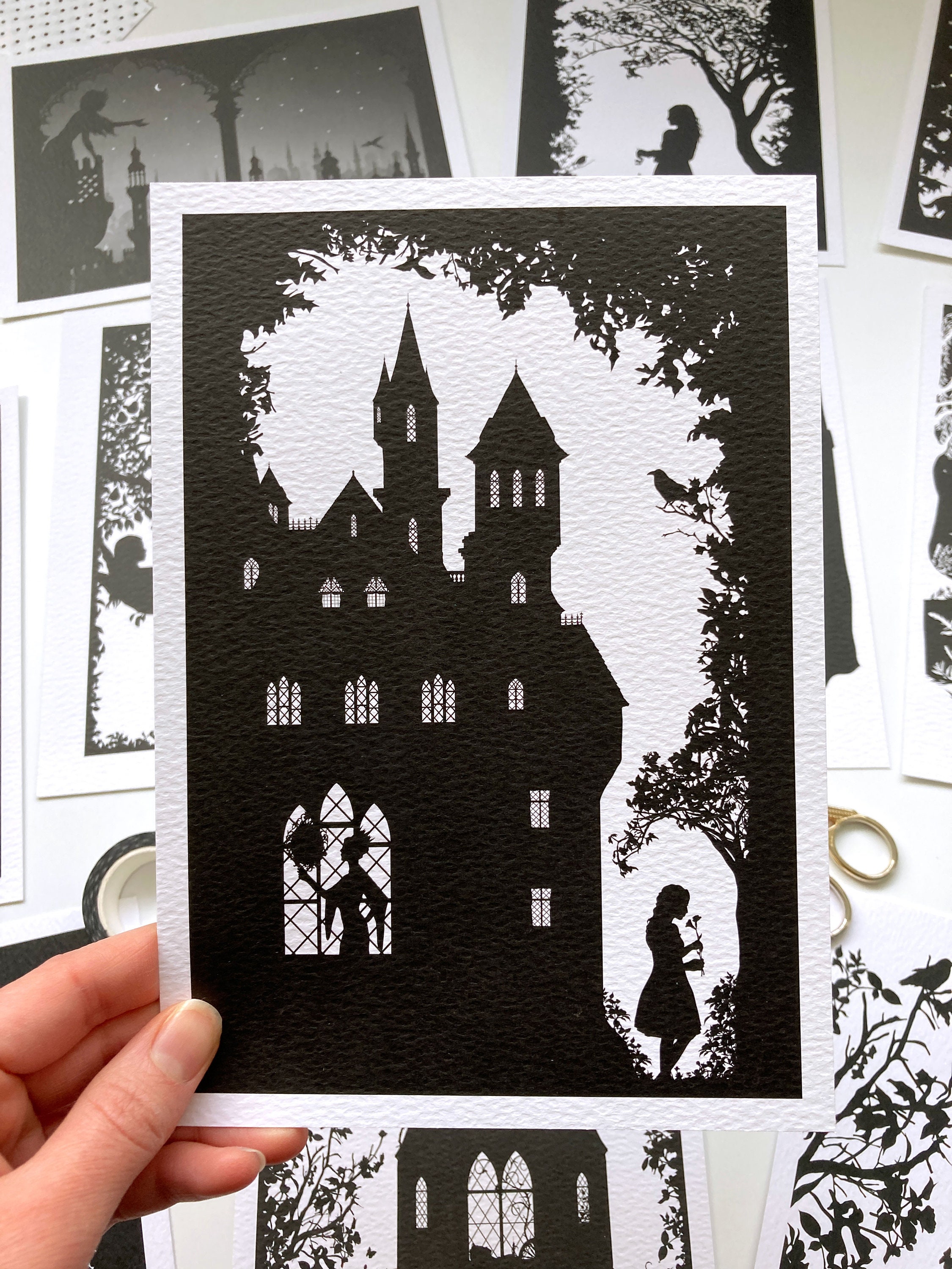 A5 Snow White &amp; the Wicked Stepmother Silhouette Print - Etsy