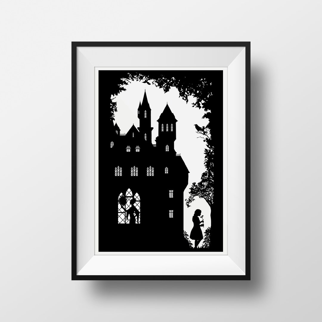 A5 Snow White &amp; the Wicked Stepmother Silhouette Print 5.8" X 8.3 ...