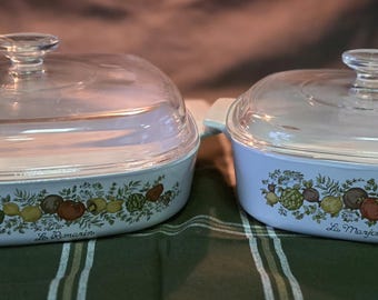 Vintage Corningware Spice of Life Auflaufformen 2er Set