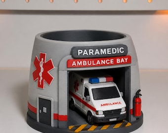 Paramedic Ambulance Bay Desk Organizer, 3D Printed Medical Station Pen Holder