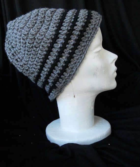 Items similar to Grey and black, men's skater hat. on Etsy