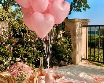 Pink Heart Balloons Set | 20PCS Heart Shaped Party Balloons | Baby Shower Birthday Bridal Decor | Romantic Balloon Bundle