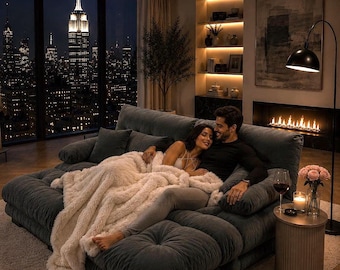 Cloud Modular Sofa | Luxury Chenille Lounge Couch | Modern Deep Seat Sofa | Cozy Apartment Furniture | Free Shipping USA