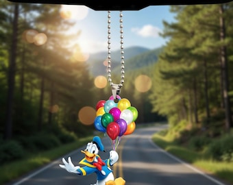 Donald Duck Balloon Car Ornament, Donald Car Hanging, Donald Car Charm, Car Decoration, Donald Lover Gift, Disney Cartoon Ornament