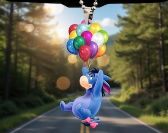 Disney Eeyore Balloon Car Ornament, Eeyore Car Hanging, Eeyore Car Charm, Car Decoration, Eeyore Gift, Winnie The Pooh Cartoon Ornament