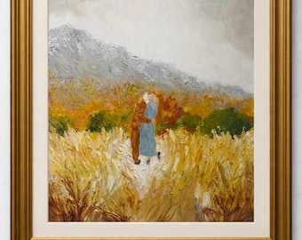 Custom Engagement Painting from Photo – Personalized Couple Portrait –  Hand Painted Artwork – Wedding Gift