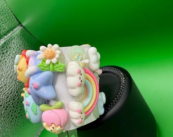 Custom USB C wall block. 30 w. Dreamy, cloud, joy, decoden, wall charger, embellished, daydream core.